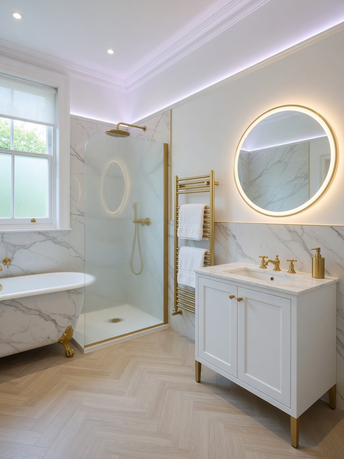 Main bathroom renovation with classic styling